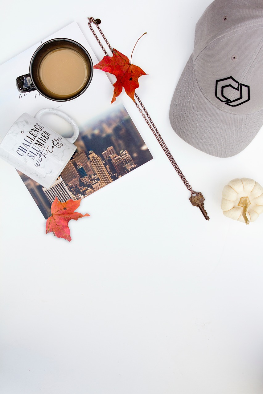 Image - coffee cup mug magazine leaf fall