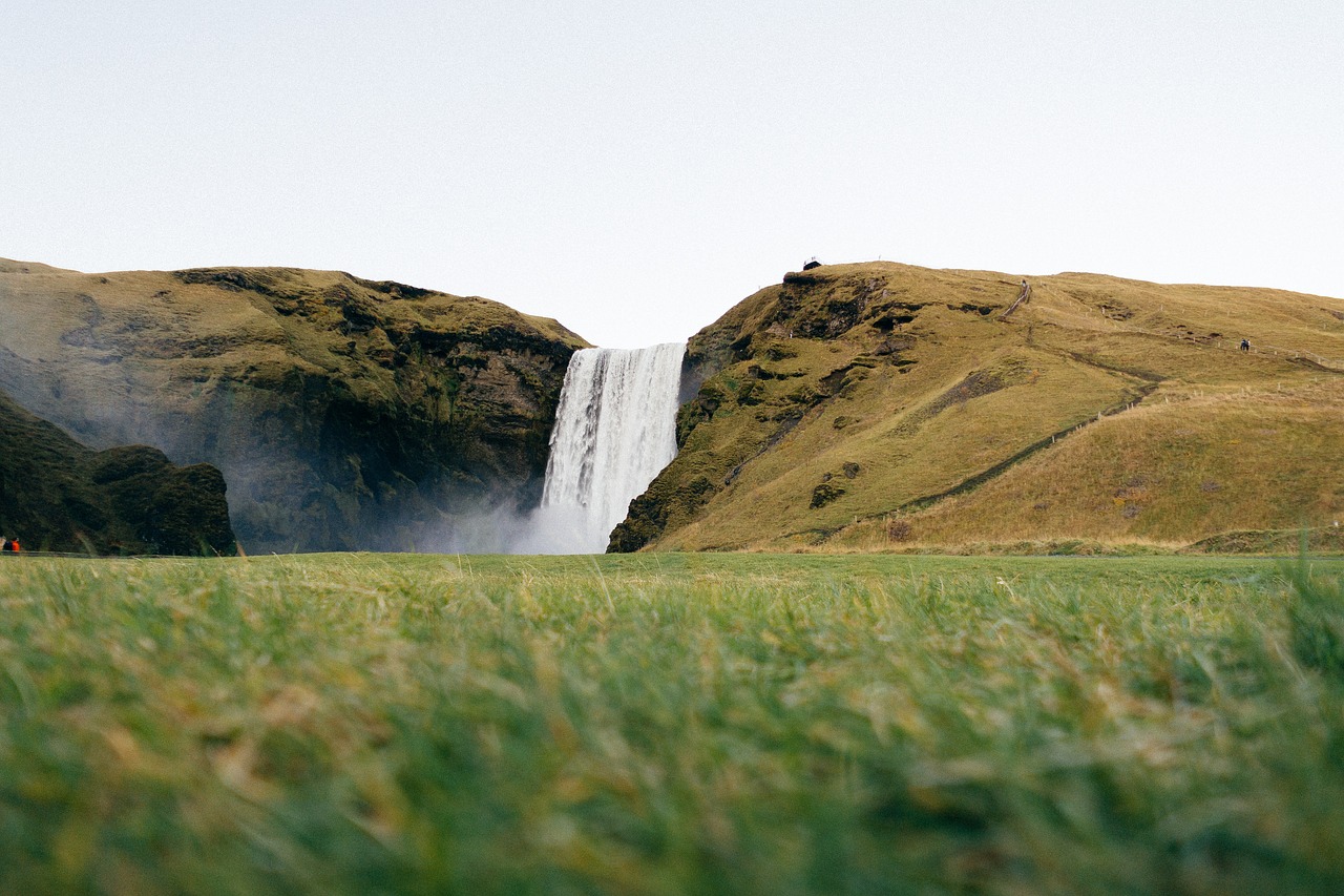 Image - waterfall highland mountain green