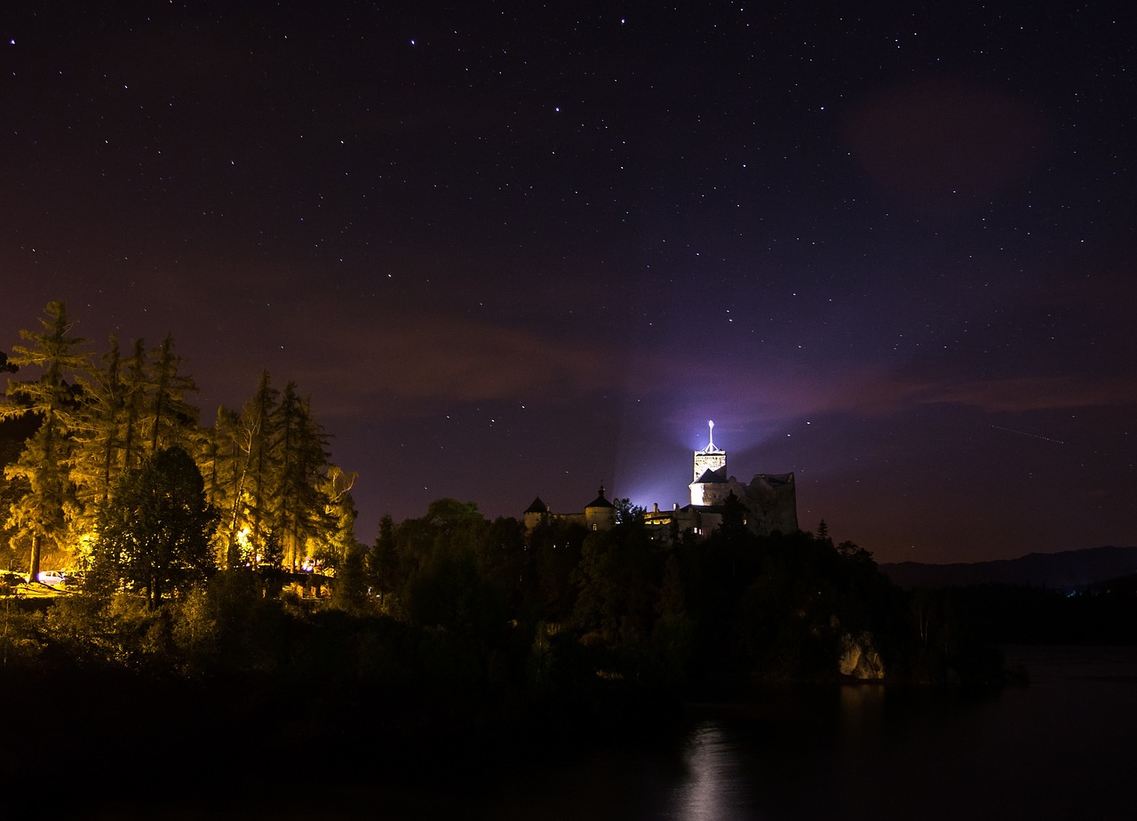 Image - dark night sky stars building