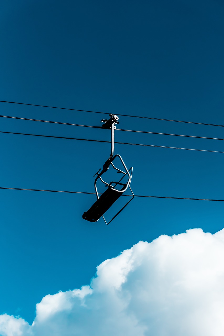 Image - blue sky clouds ride cable car