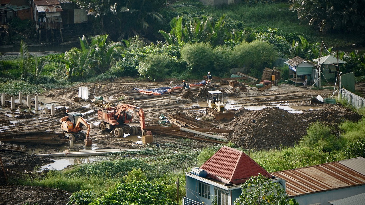 Image - rural area house heavy equipment