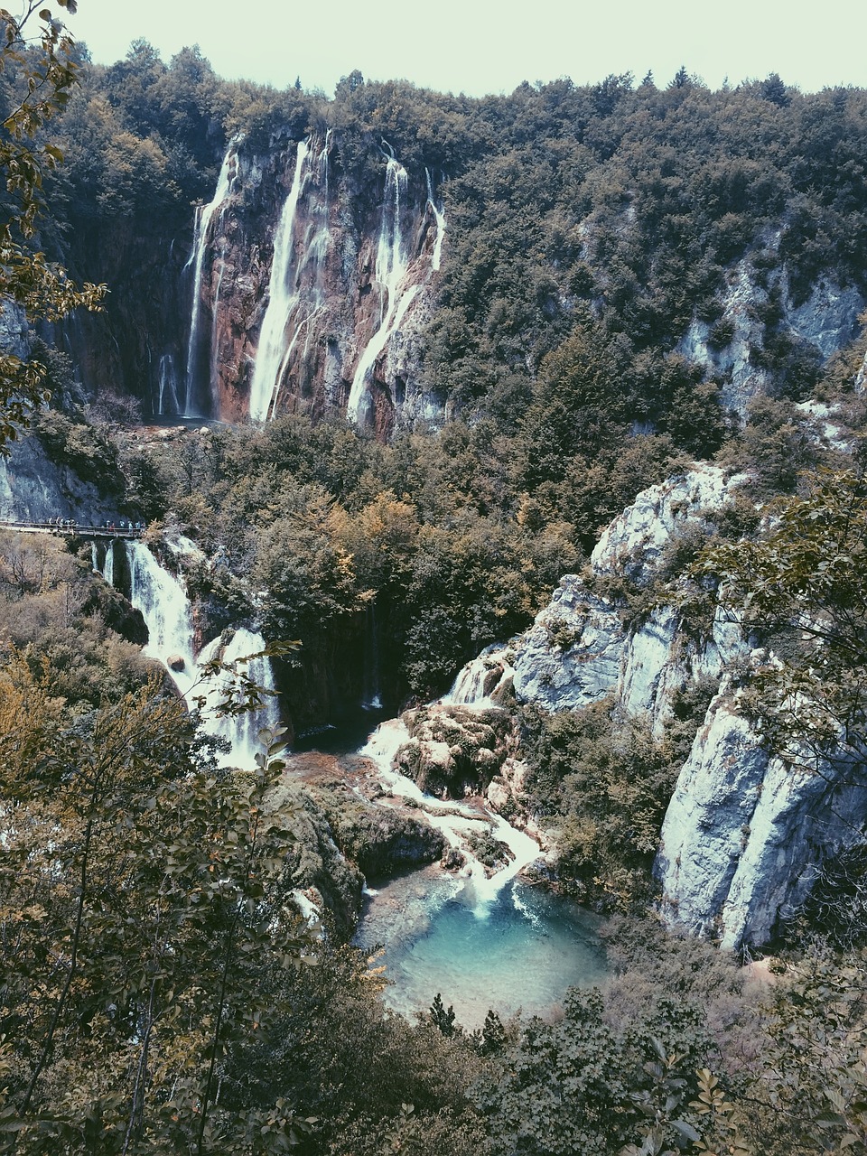 Image - waterfalls nature spring blue