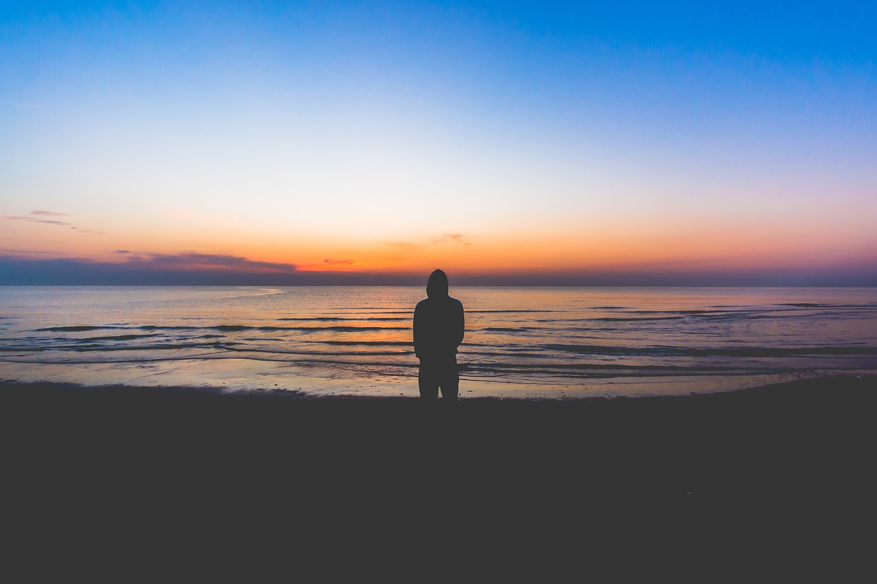 Image - dark clouds sky silhouette beach