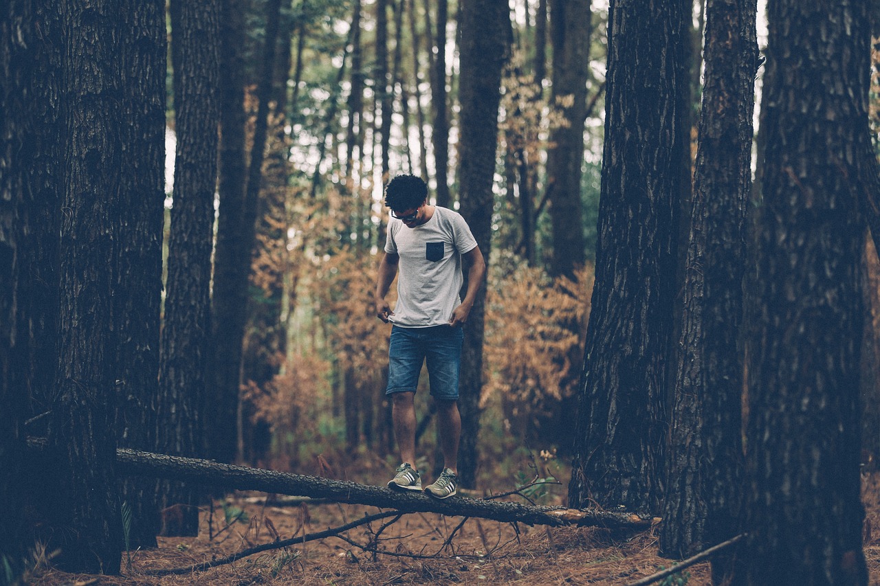 Image - people man guy alone trees plants