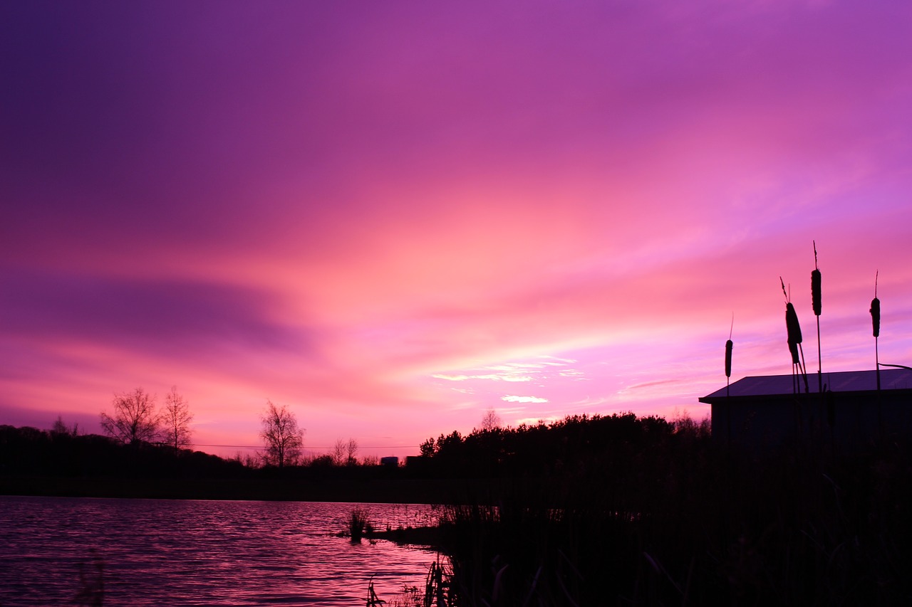 Image - sky clouds sunset dark purple