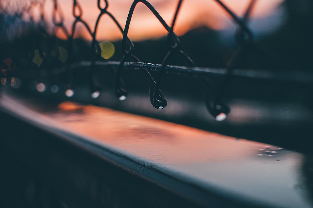 Image - wall wire blur bokeh dark sunset