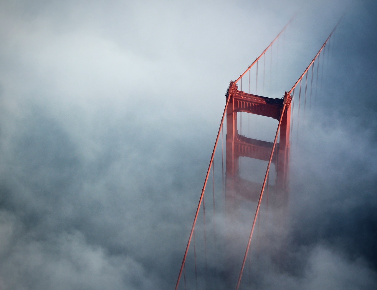 Image - architecture bridge structure fogs