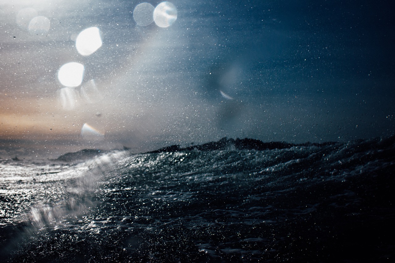 Image - sea ocean water waves nature dark