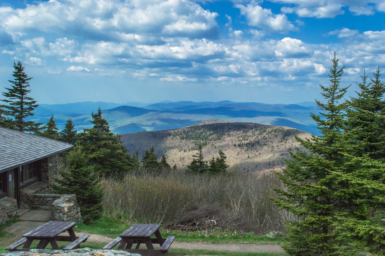 Image - highland mountain blue sky trees