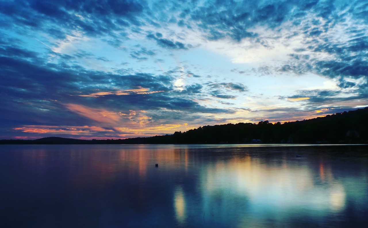 Image - dark sunset sunrise lake water