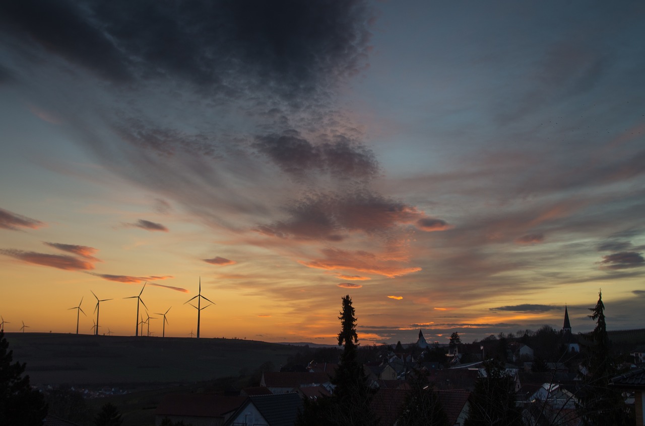 Image - windmill structure dark sunset