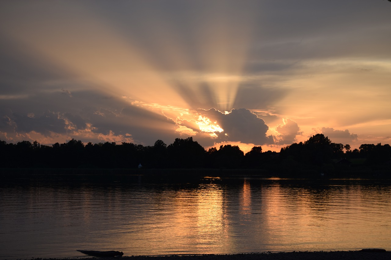 Image - chiemsee sunset lake