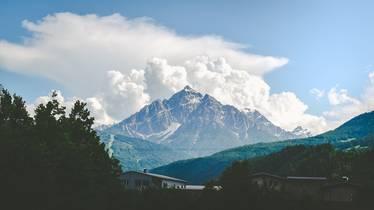 Image - clouds sky mountain valley nature