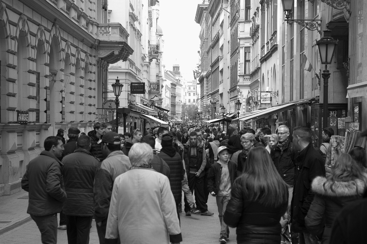 Image - black and wite people walking men