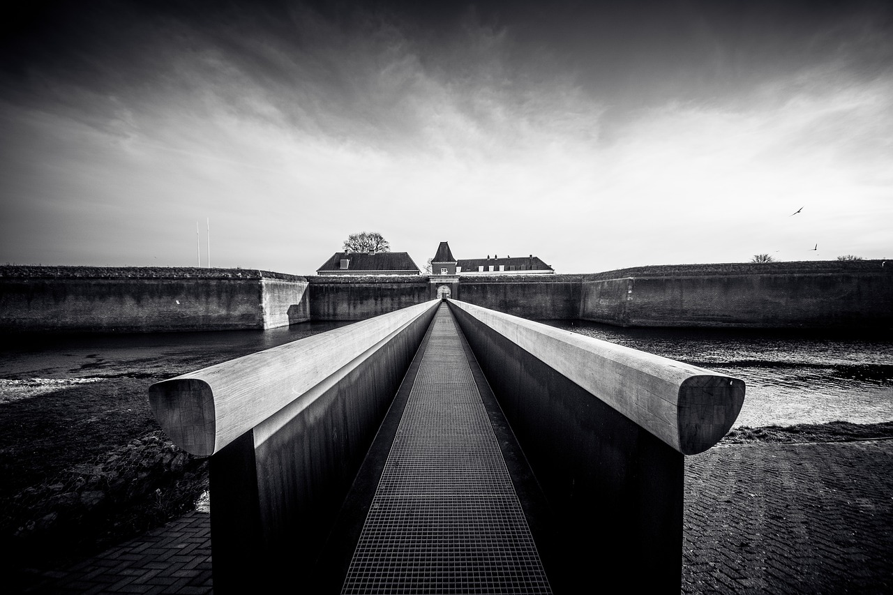 Image - sky clouds black and white pathway