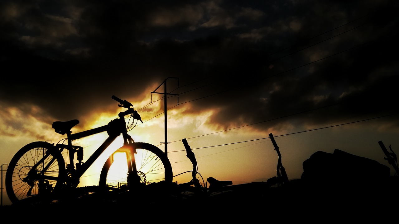 Image - transmission line dark clouds sky