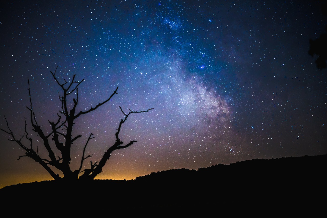 Image - dark night sky stars galaxy