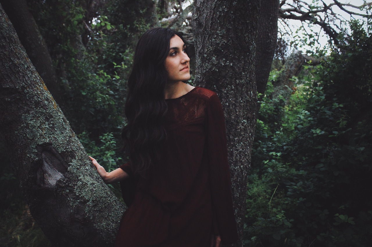 Image - people girl alone trees green