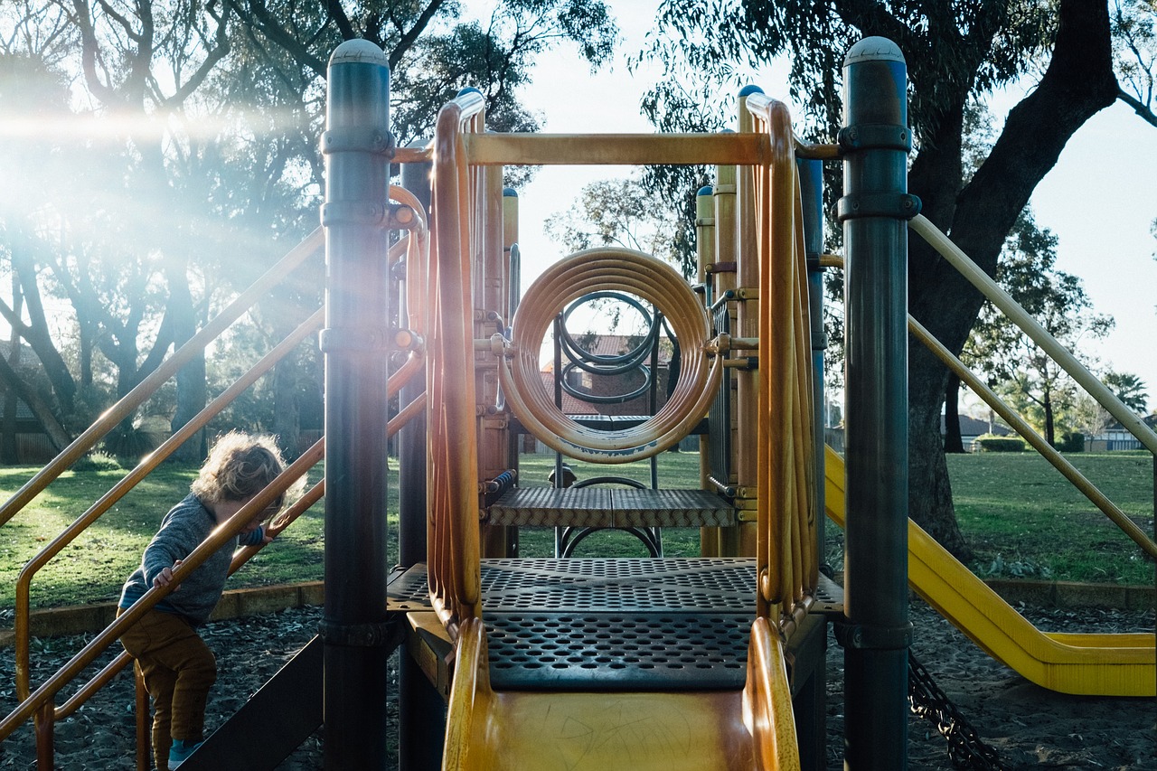 Image - kid child baby boy slide stair