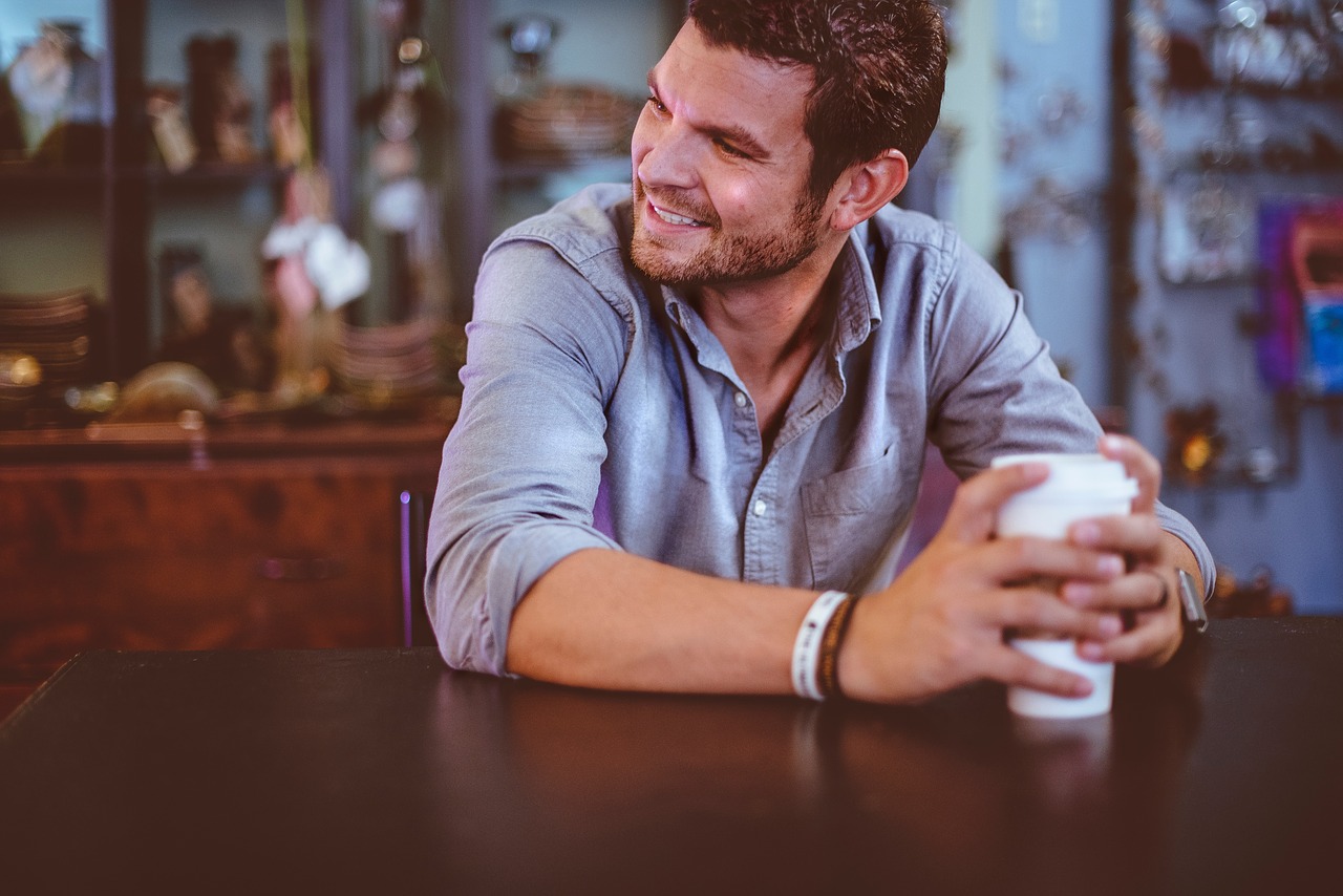 Image - people man coffee cup sitting