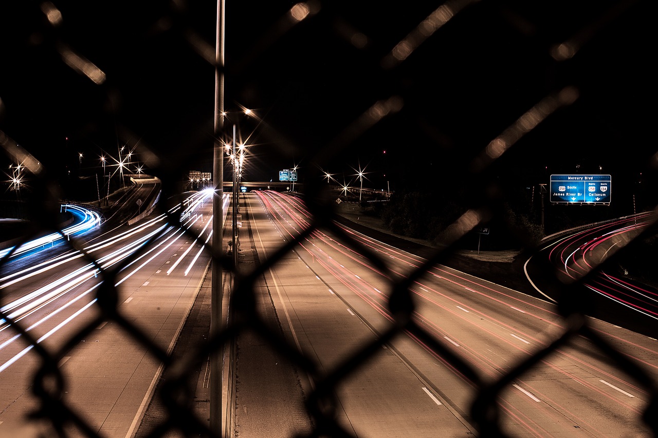 Image - night dark city lights road