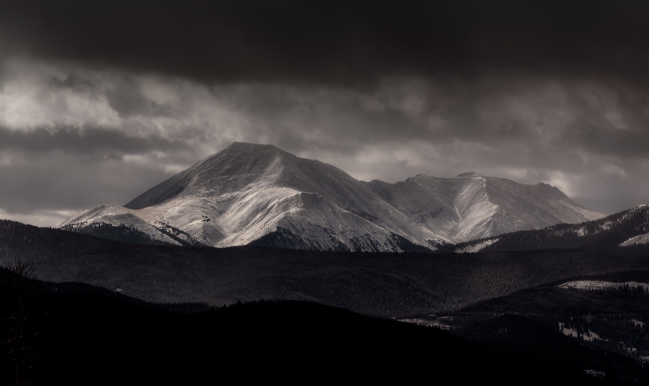 Image - cloudy dark mountain trees nature