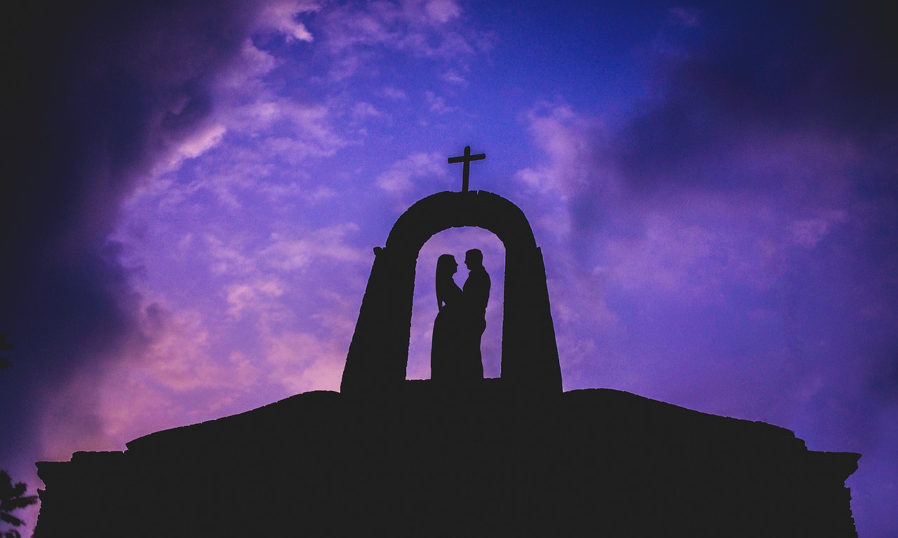 Image - silhouette clouds sky violet couple