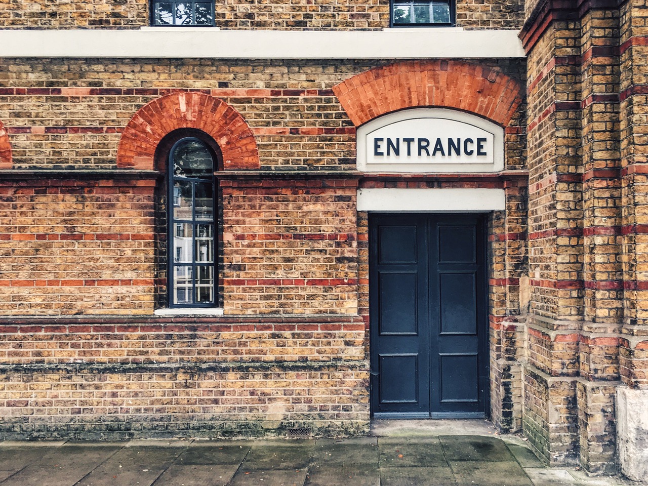 Image - entrance door bricks wall building