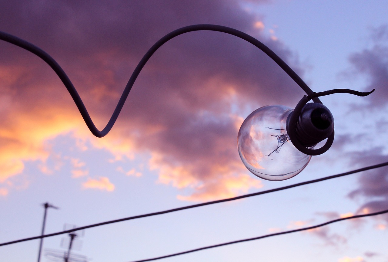 Image - light bulb wire electricity sky