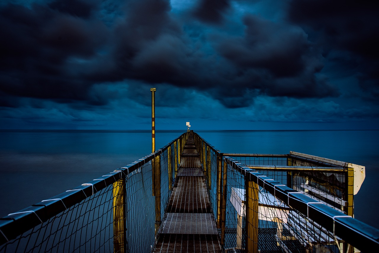 Image - cloudy dark sky nature sea ocean