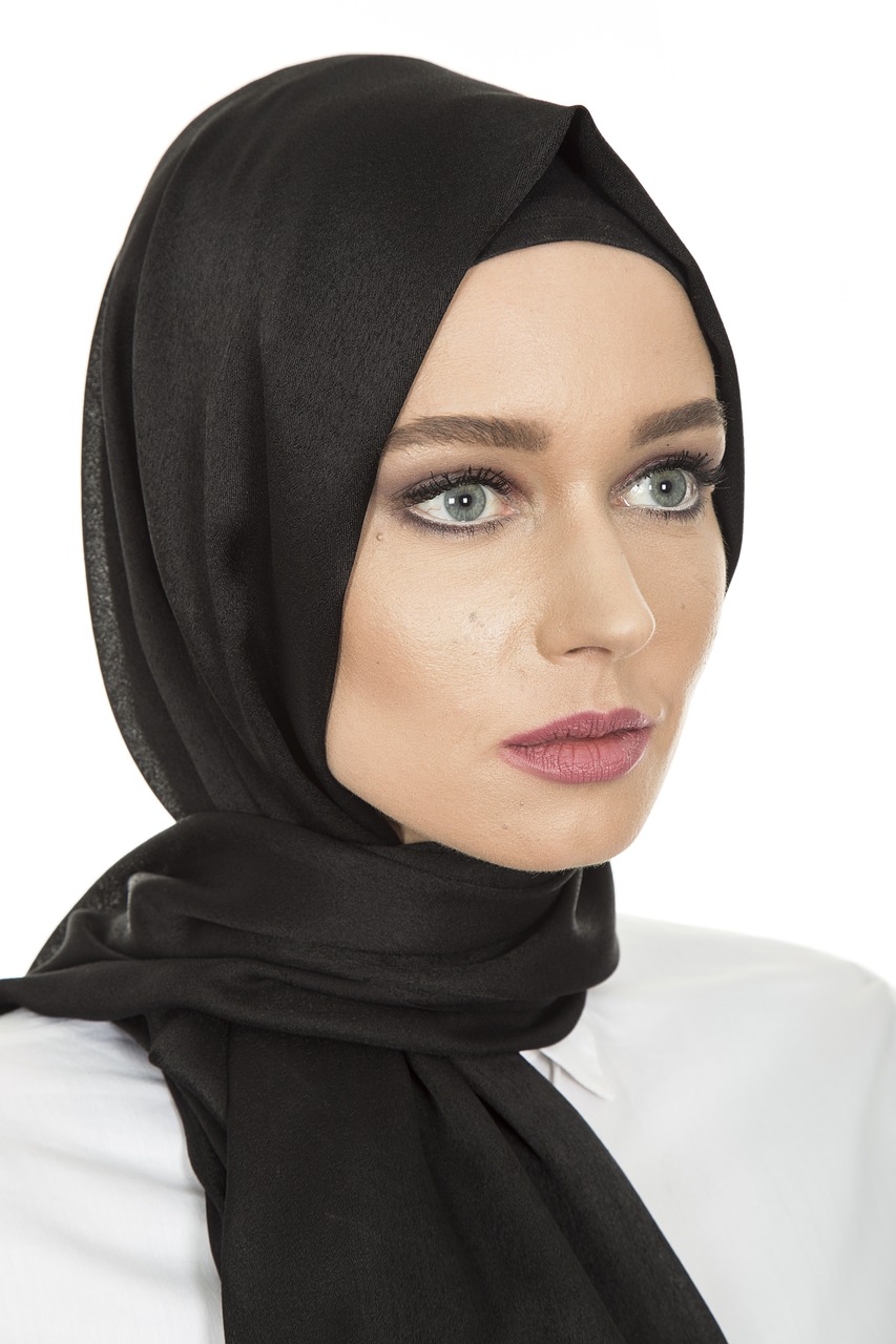 Image - black hijab head cover hair scarf