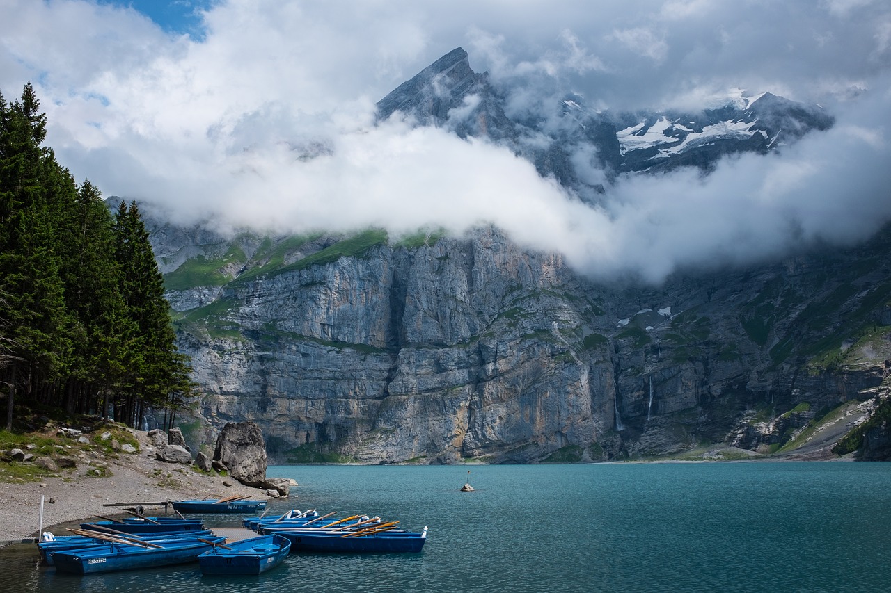 Image - mountain trees nature sky clouds