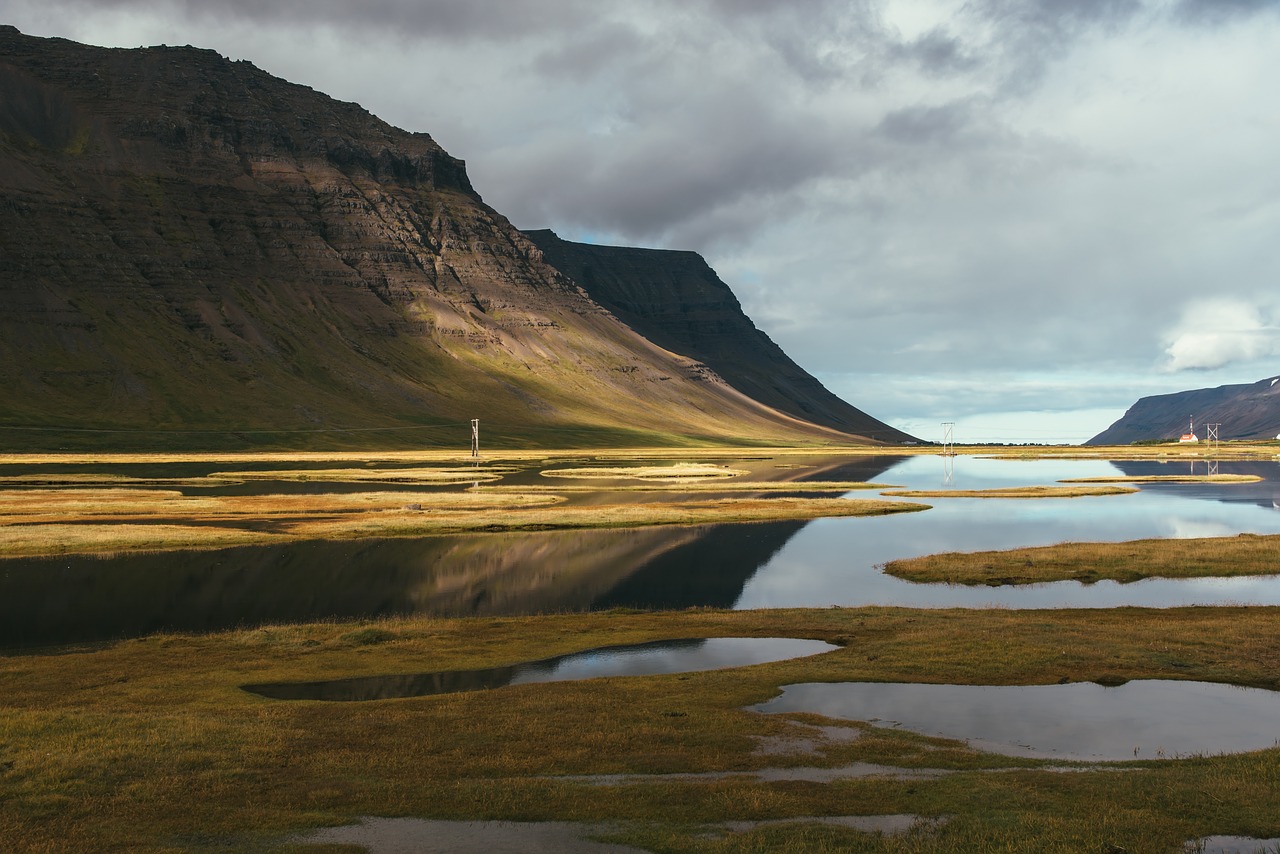 Image - highland mountain grass water lake