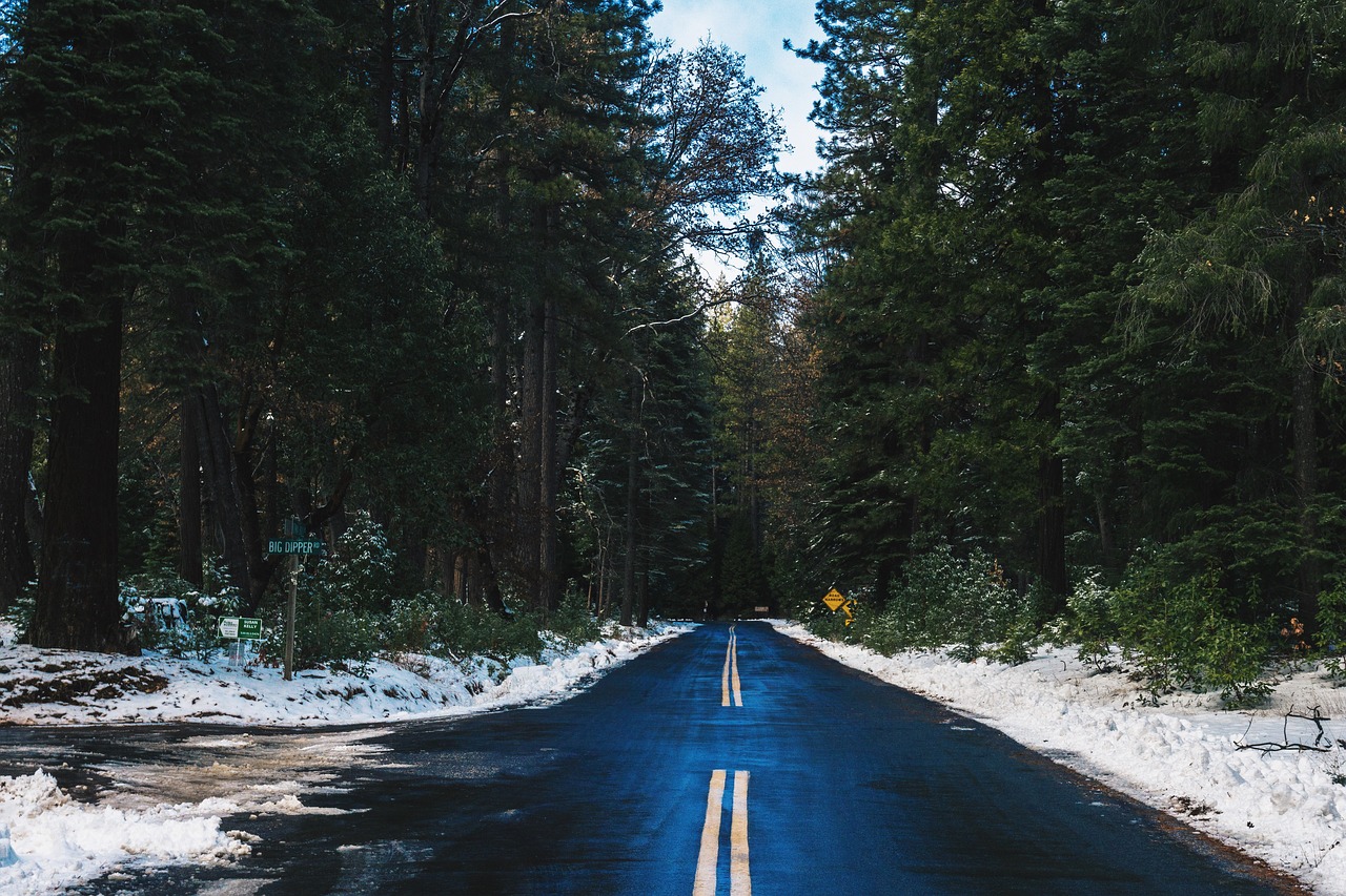 Image - street road snow winter cold