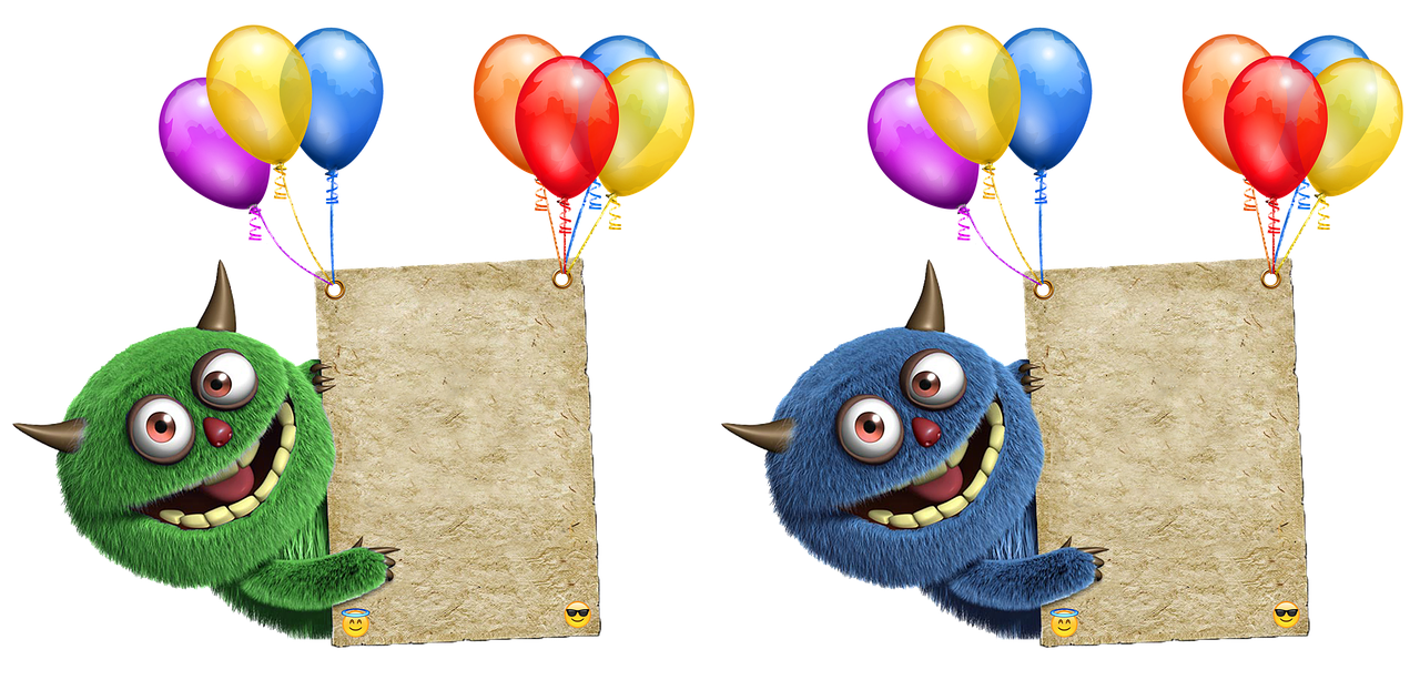 Image - birthday card balloons color