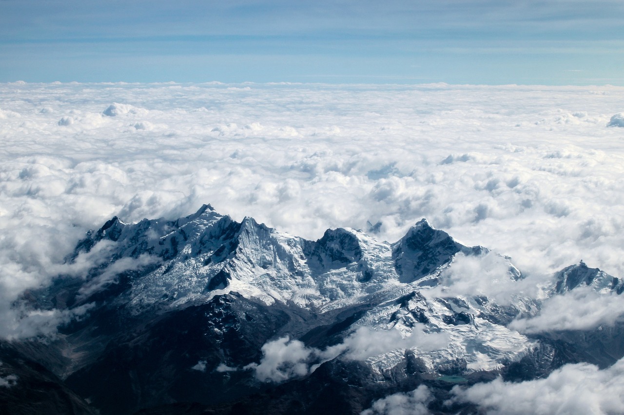 Image - sky clouds blue mountain aerial