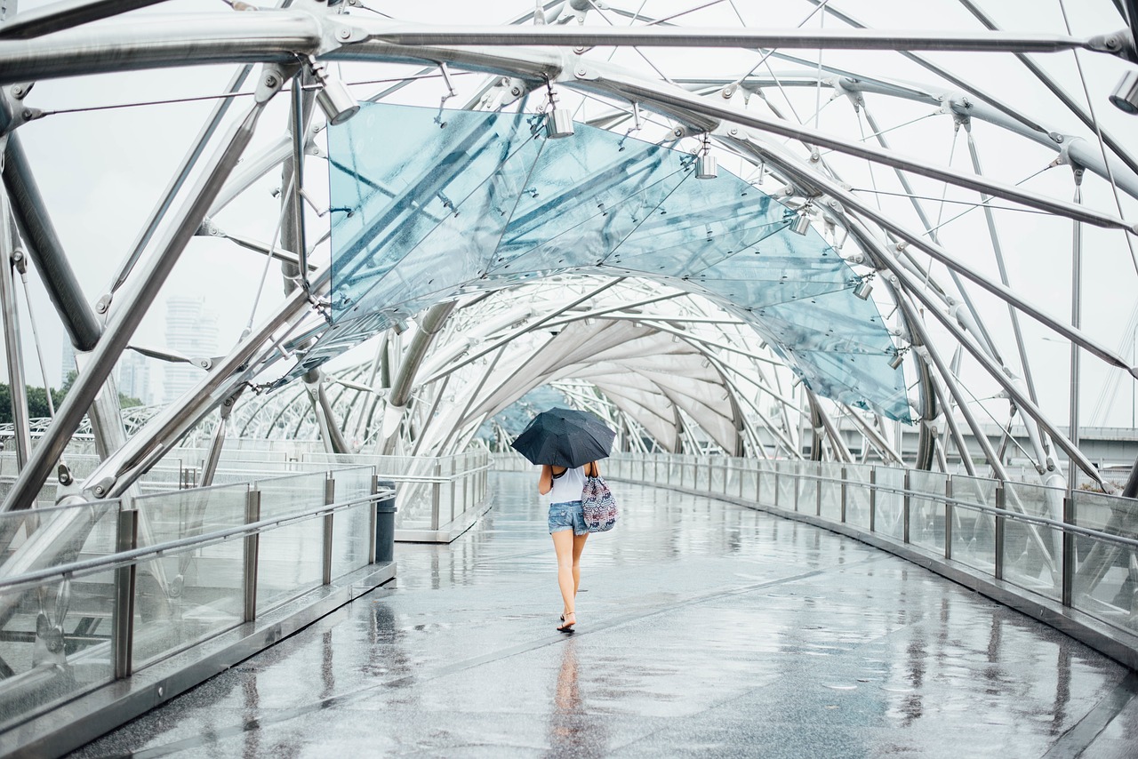 Image - art rain symmetry woman alone sad