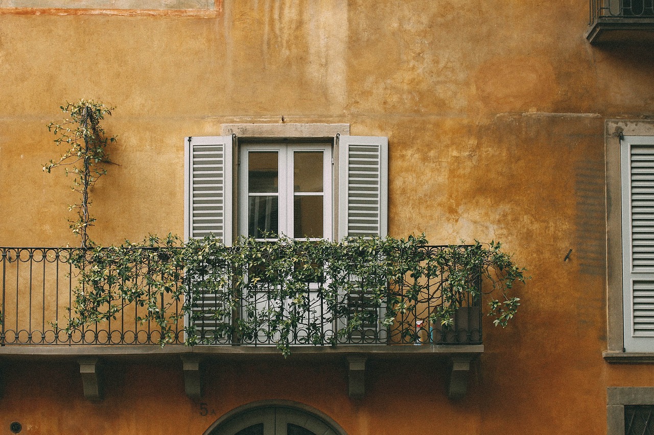 Image - balcony window shutters building