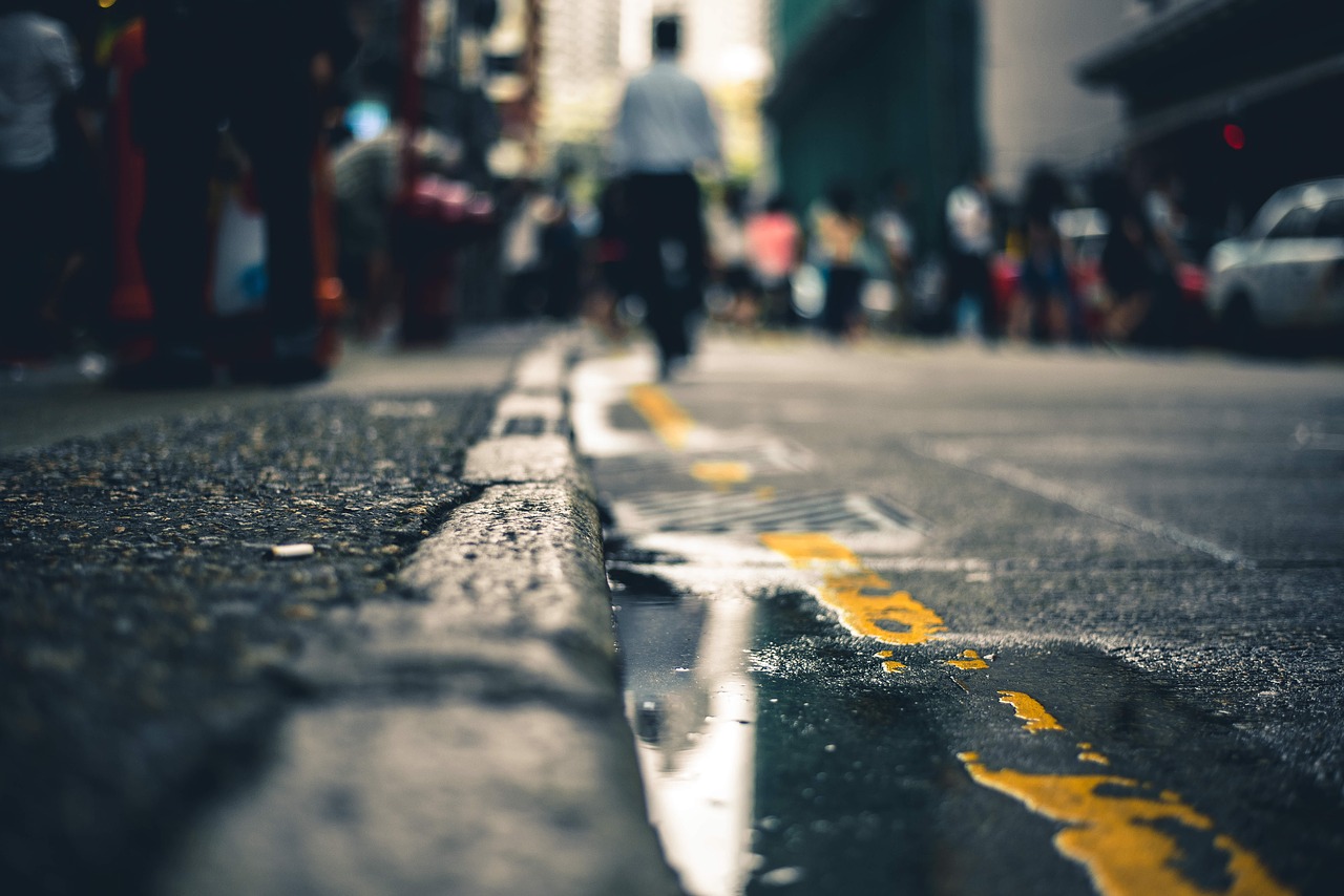 Image - still street sidewalk gutter canal