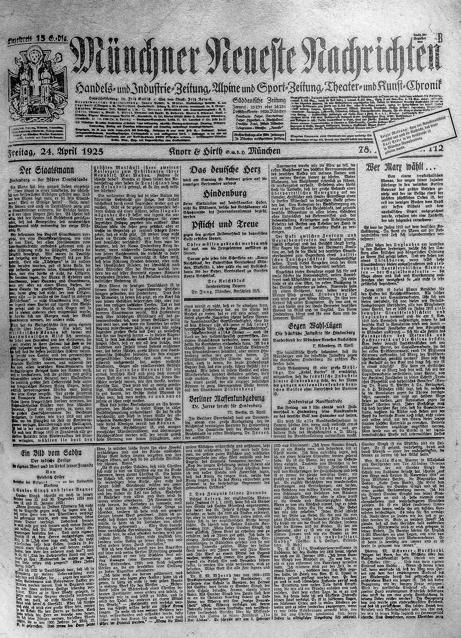 Image - newspaper old 1925 daily newspaper