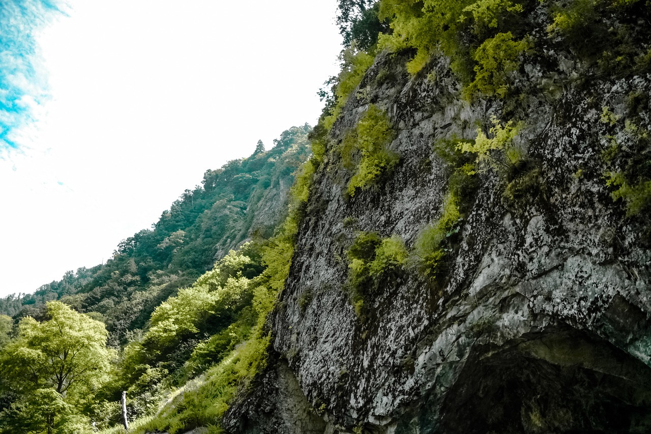 Image - nature mountains cliff rocks lush