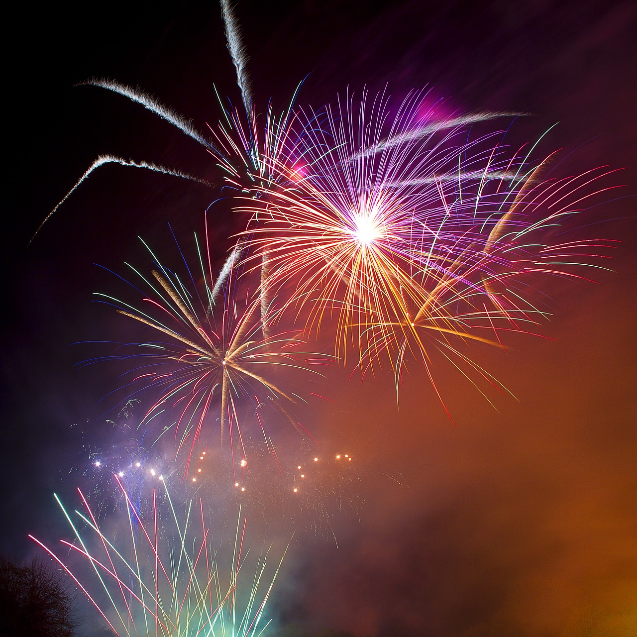 Image - nature sky clouds night fireworks