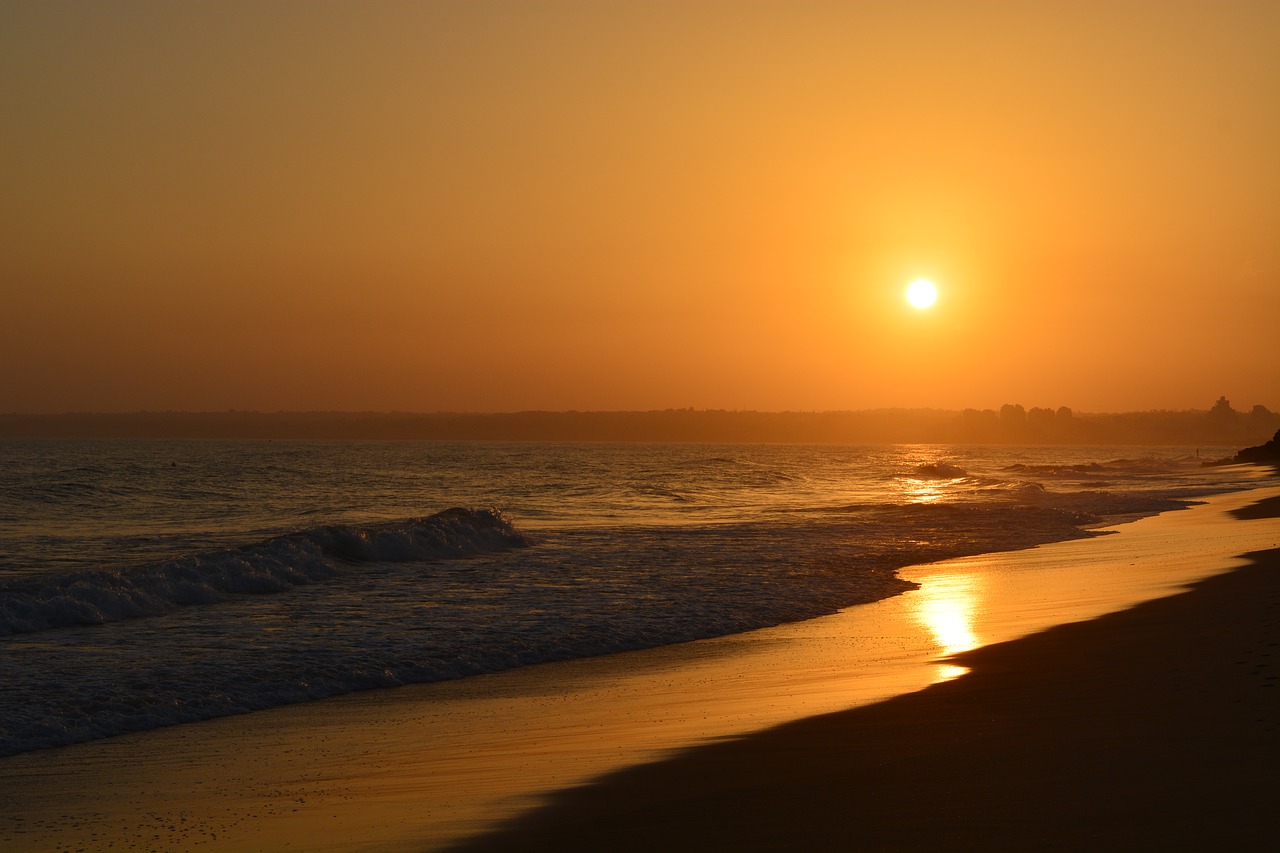 Image - landscape sea sun sunrise glow