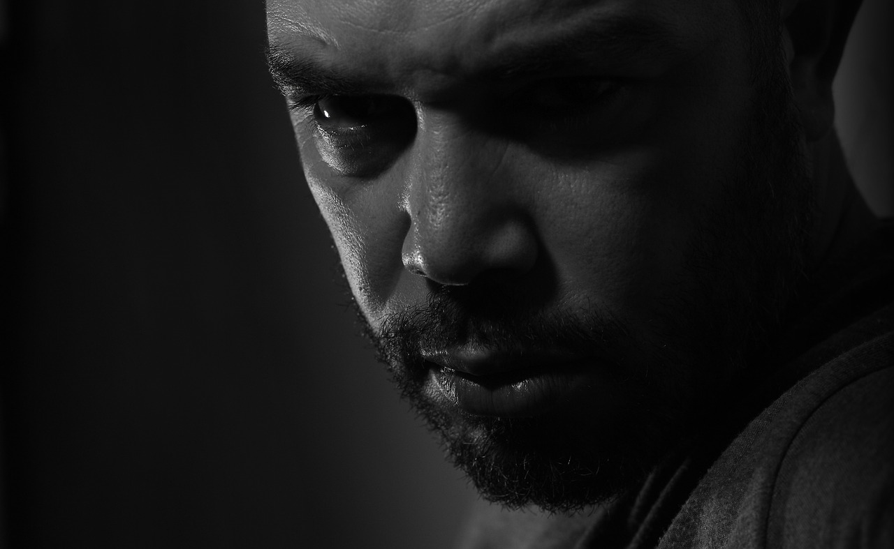 Image - portrait face black dark low key