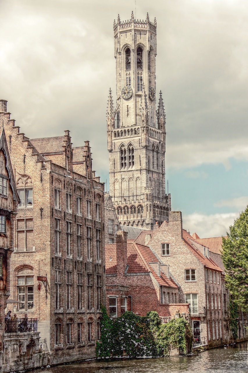 Image - belfry tower bruges canal channel