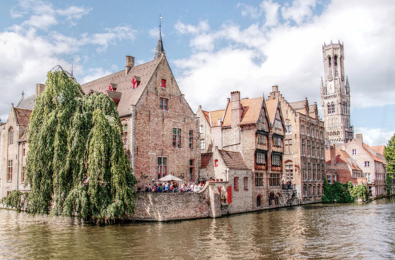 Image - belfry tower bruges canal channel