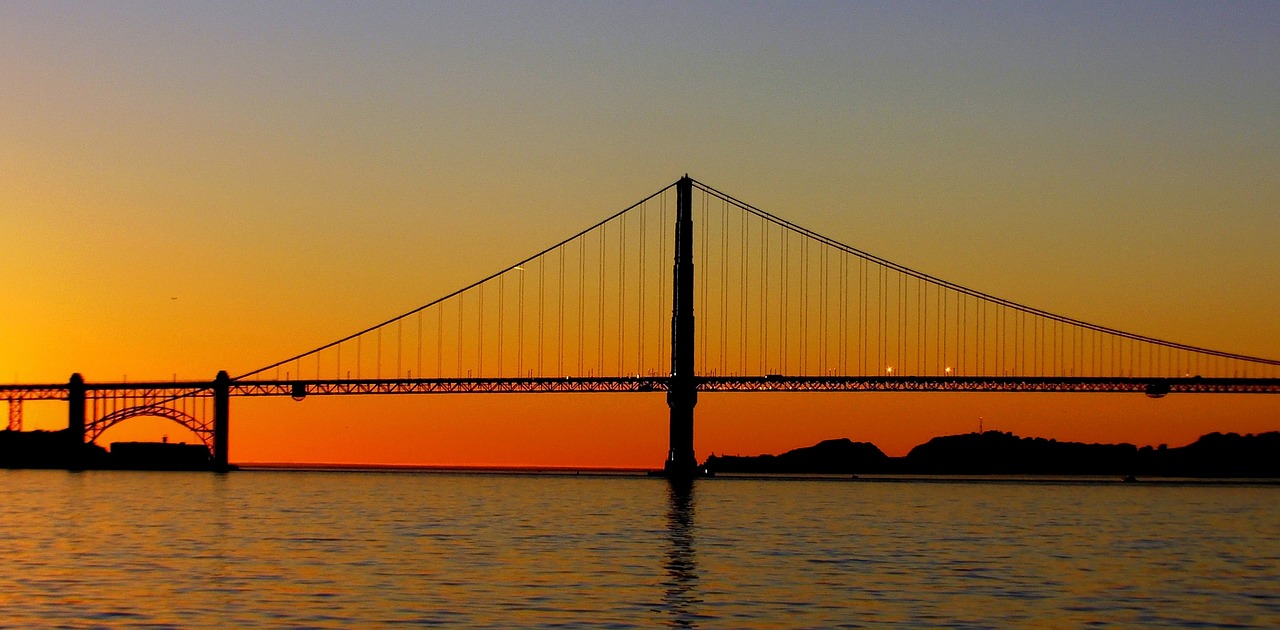 Image - golden gate bridge sunset evening