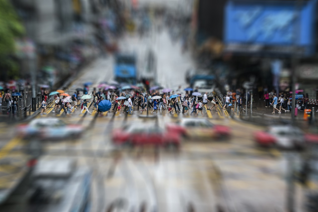 Image - crowd hong kong human big city