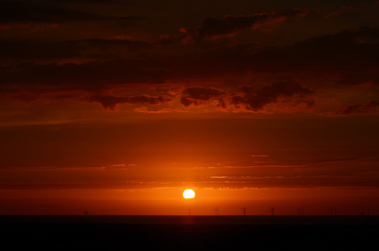 Image - borkum sunset afterglow evening sky