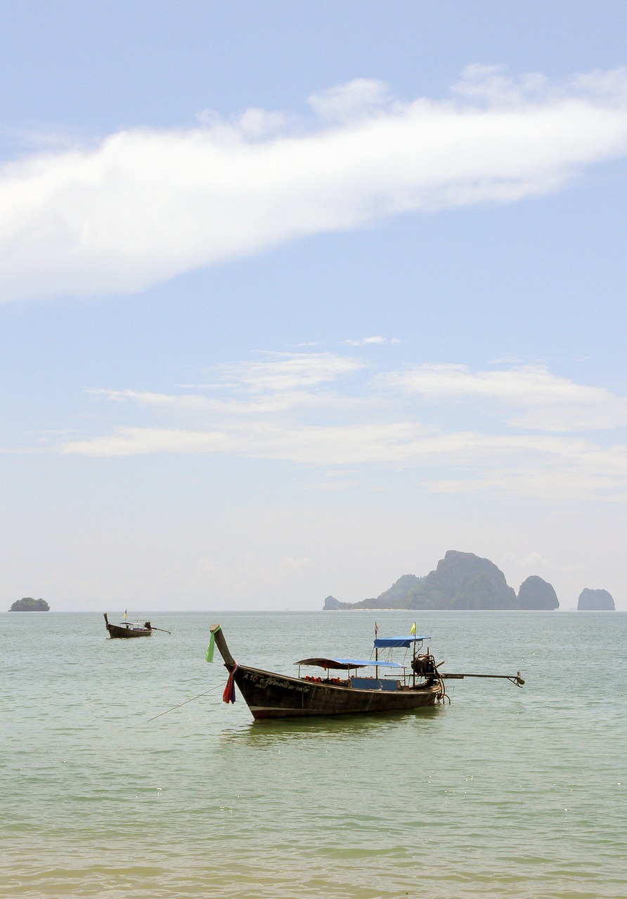 Image - thailand boats shore sea krabi